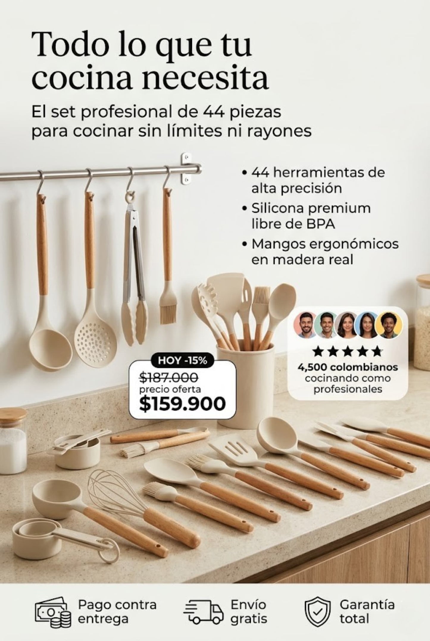 Set profesional utensilios de 44 piezas