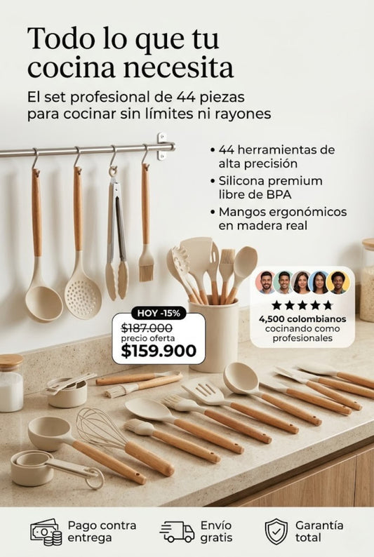 Set profesional utensilios de 44 piezas